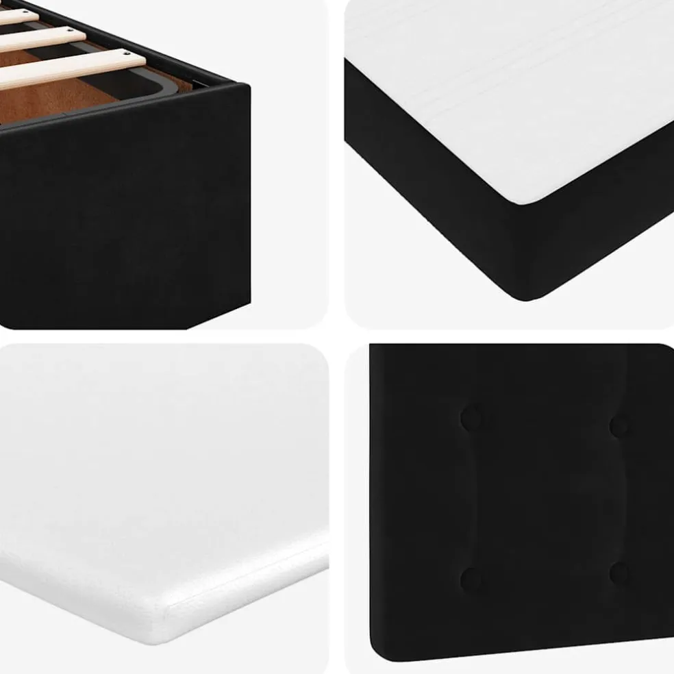 vidaXL Bed poef met matras en LED's 80x200 cm fluweel zwart