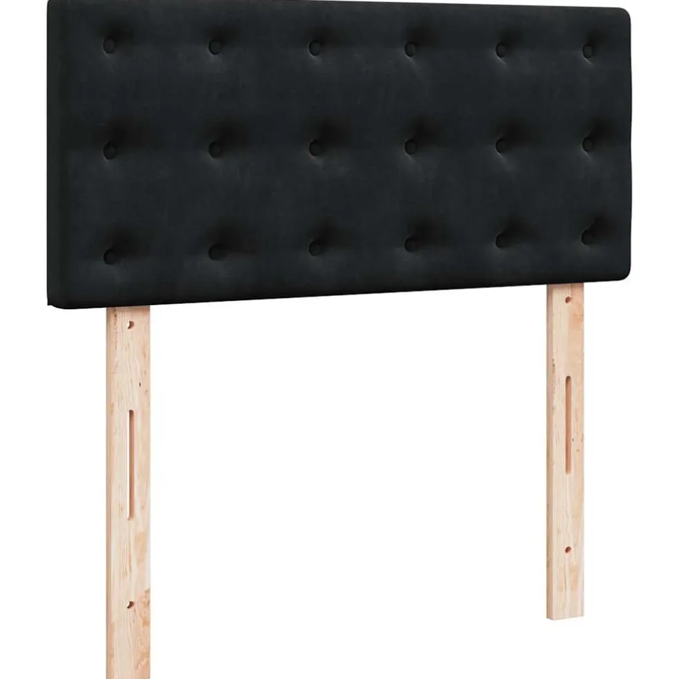 vidaXL Bed poef met matras en LED's 80x200 cm fluweel zwart