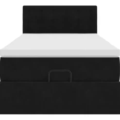 vidaXL Bed poef met matras en LED's 80x200 cm fluweel zwart