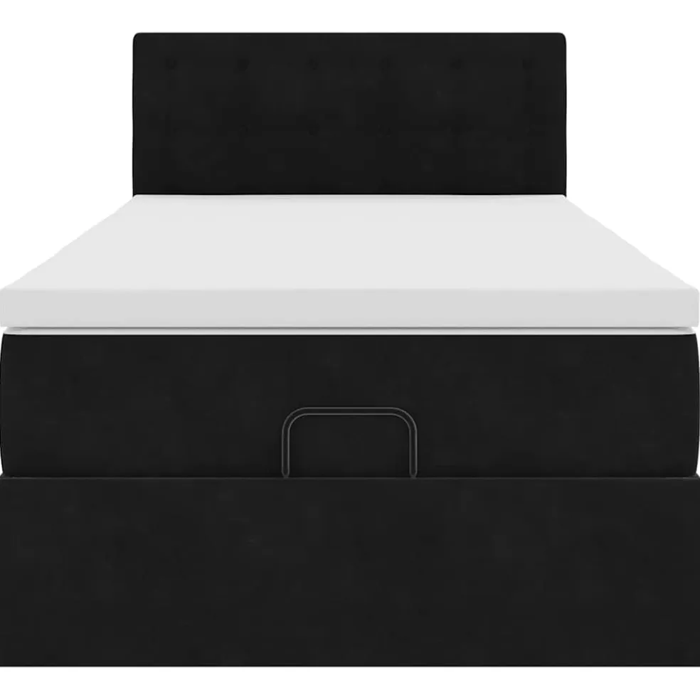 vidaXL Bed poef met matras en LED's 80x200 cm fluweel zwart
