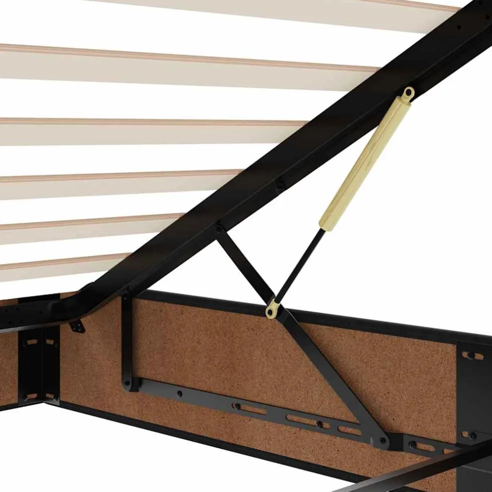 vidaXL Bed poef met matras en LED's 80x200 cm fluweel zwart