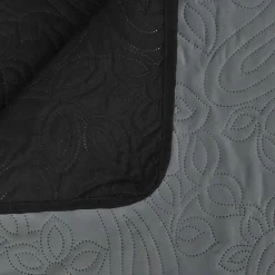 vidaXL Bedsprei dubbelzijdig 170x210 cm quilt grijs en zwart