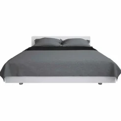 vidaXL Bedsprei dubbelzijdig 170x210 cm quilt grijs en zwart