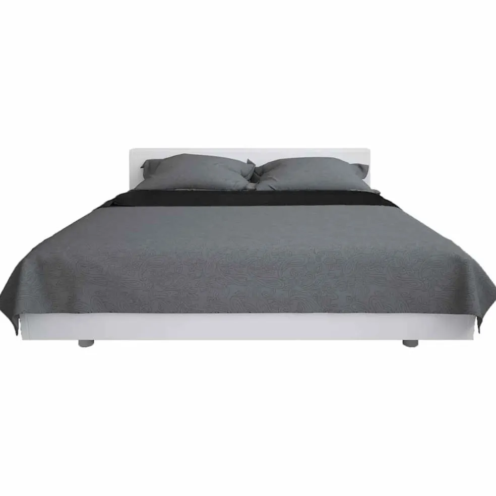 vidaXL Bedsprei dubbelzijdig 170x210 cm quilt grijs en zwart