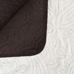 vidaXL Bedsprei dubbelzijdig 170x210 cm quilt crème en bruin
