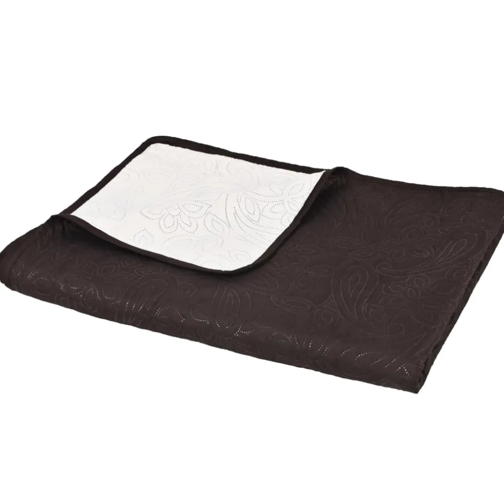 vidaXL Bedsprei dubbelzijdig 170x210 cm quilt crème en bruin
