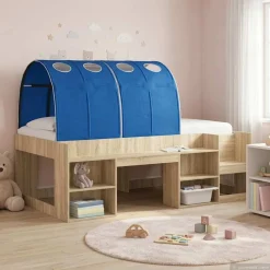 vidaXL Bedtunnel 2 st Blauw Polyester