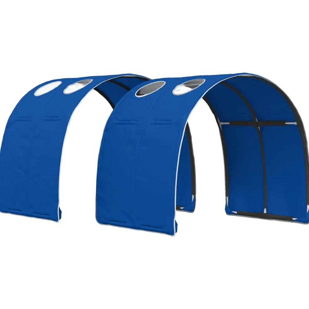 vidaXL Bedtunnel 2 st Blauw Polyester