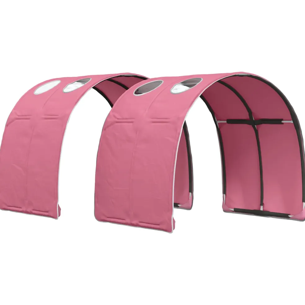 vidaXL Bedtunnel 2 st Roze Polyester