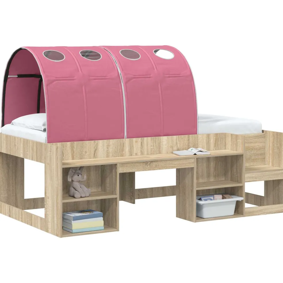 vidaXL Bedtunnel 2 st Roze Polyester