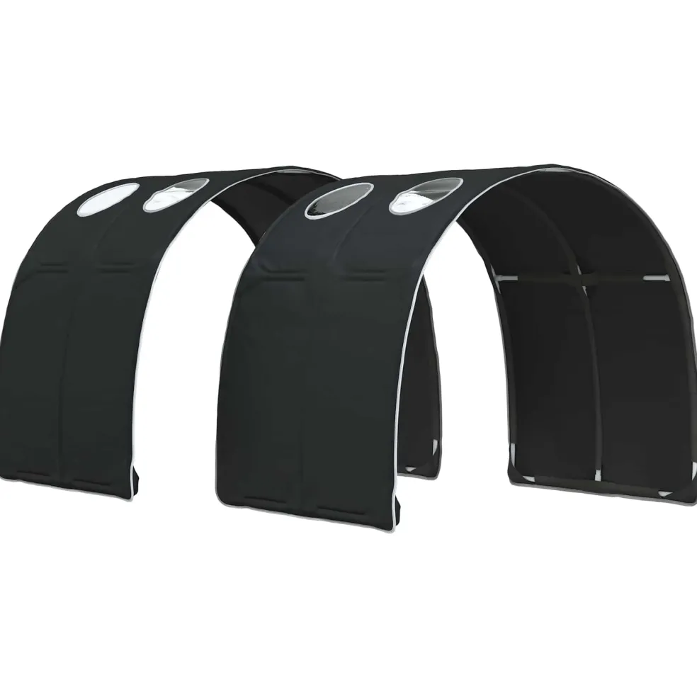 vidaXL Bedtunnel 2 st Zwart Polyester