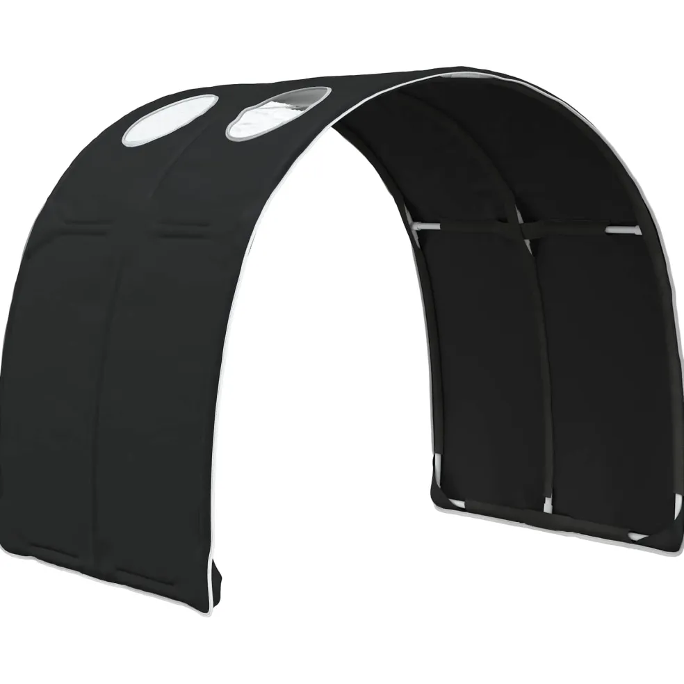 vidaXL Bedtunnel 2 st Zwart Polyester
