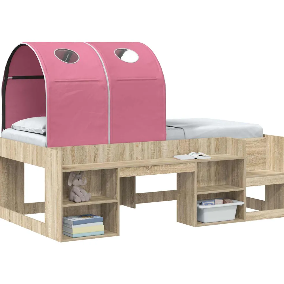 vidaXL Bedtunnel voor kinderbedden 2 st Roze Polyester