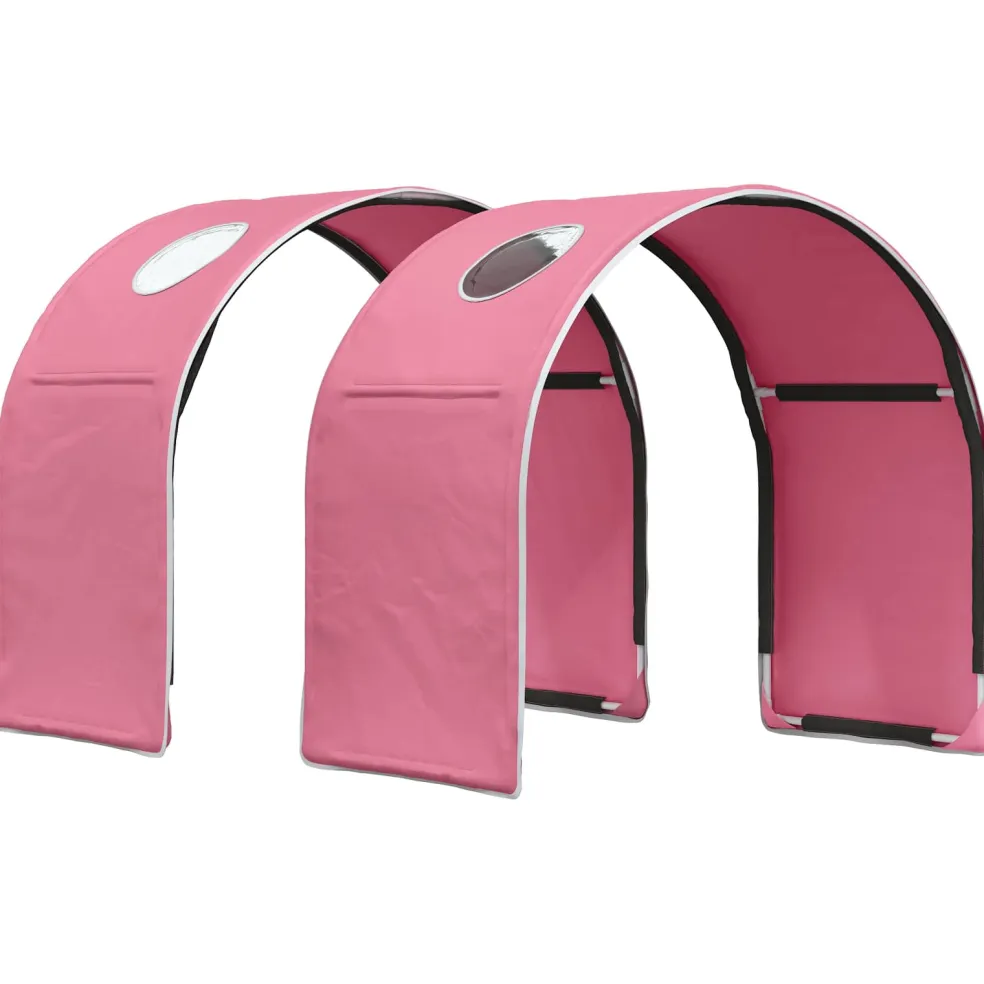 vidaXL Bedtunnel voor kinderbedden 2 st Roze Polyester