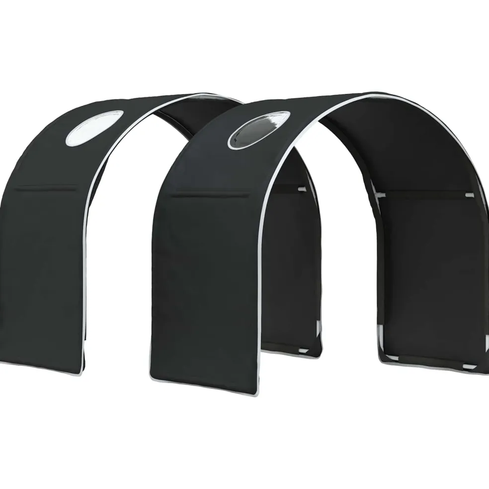 vidaXL Bedtunnel voor kinderbedden 2 st Zwart Polyester
