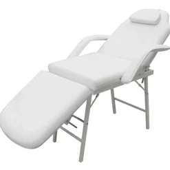 vidaXL Behandelingsstoel voor gezicht 185x78x76 cm kunstleer wit