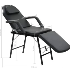 vidaXL Behandelingsstoel voor gezicht 185x78x76 cm kunstleer zwart