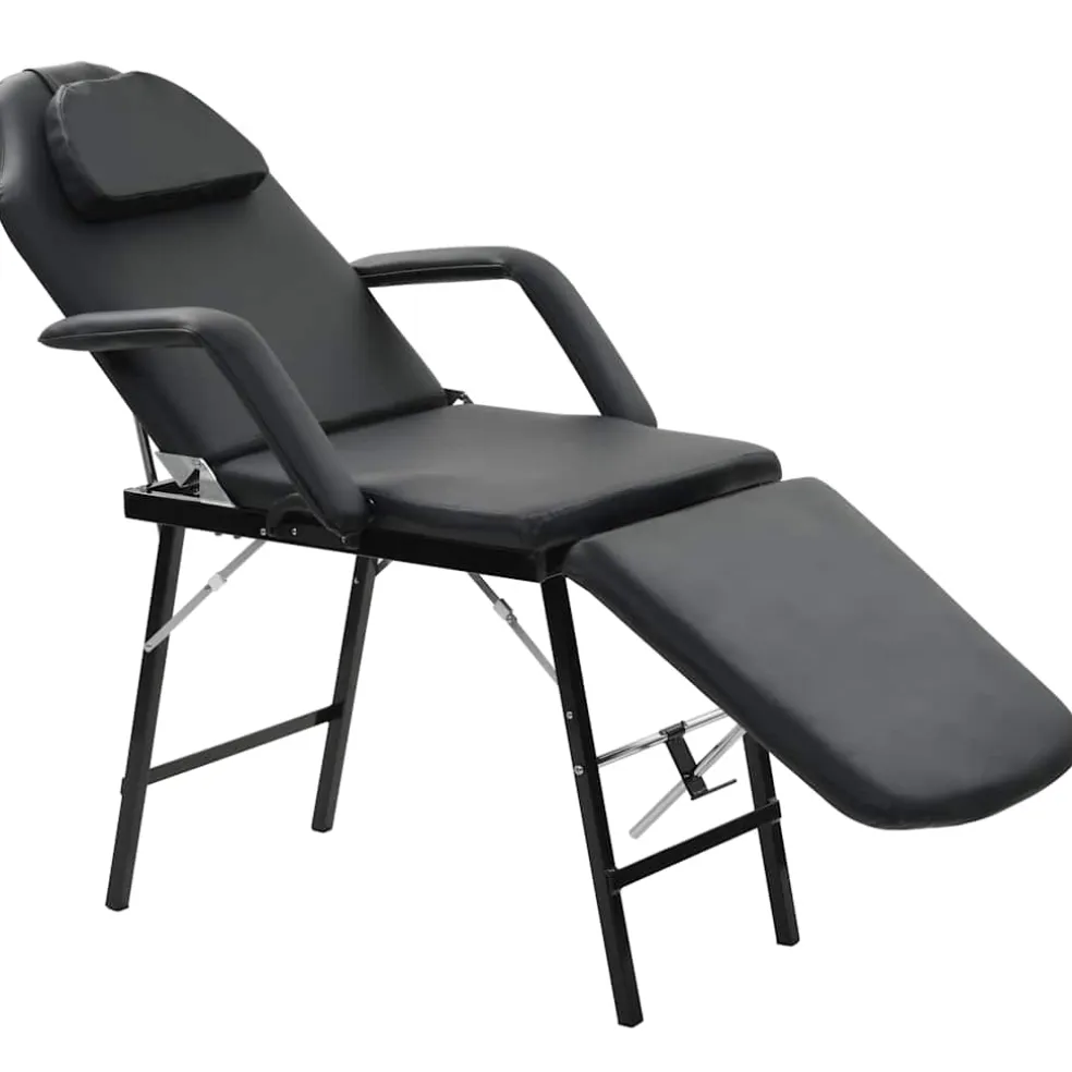 vidaXL Behandelingsstoel voor gezicht 185x78x76 cm kunstleer zwart
