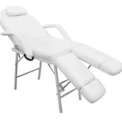 vidaXL Behandelingsstoel voor gezicht 185x78x76 cm kunstleer wit