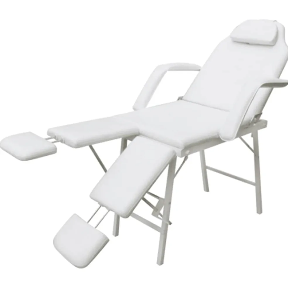 vidaXL Behandelingsstoel voor gezicht 185x78x76 cm kunstleer wit