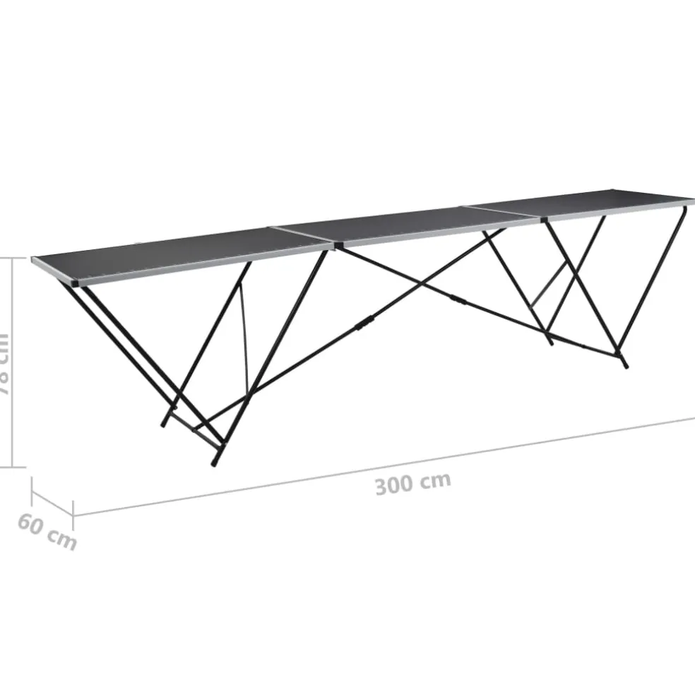 vidaXL Behangtafel inklapbaar 300x60x78 cm MDF en aluminium
