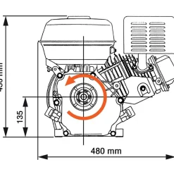 vidaXL Benzinemotor 15 pk 11 kW zwart