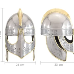 vidaXL Beowulfhelm replica LARP staal zilverkleurig