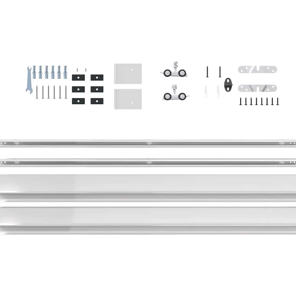 vidaXL Beslagset schuifdeur 183 cm aluminiumlegering zilverkleurig