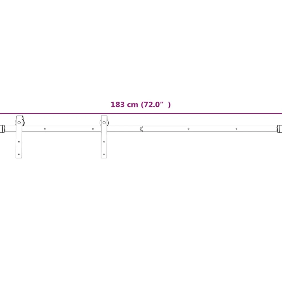vidaXL Beslagset voor schuifdeur 183 cm staal wit