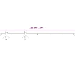 vidaXL Beslagset voor schuifdeur 183 cm staal wit