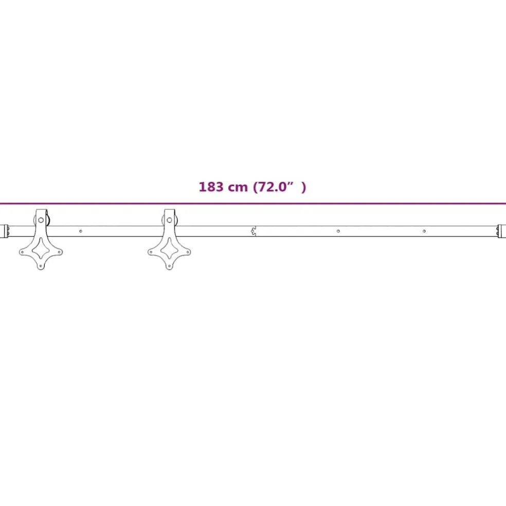vidaXL Beslagset voor schuifdeur 183 cm staal wit