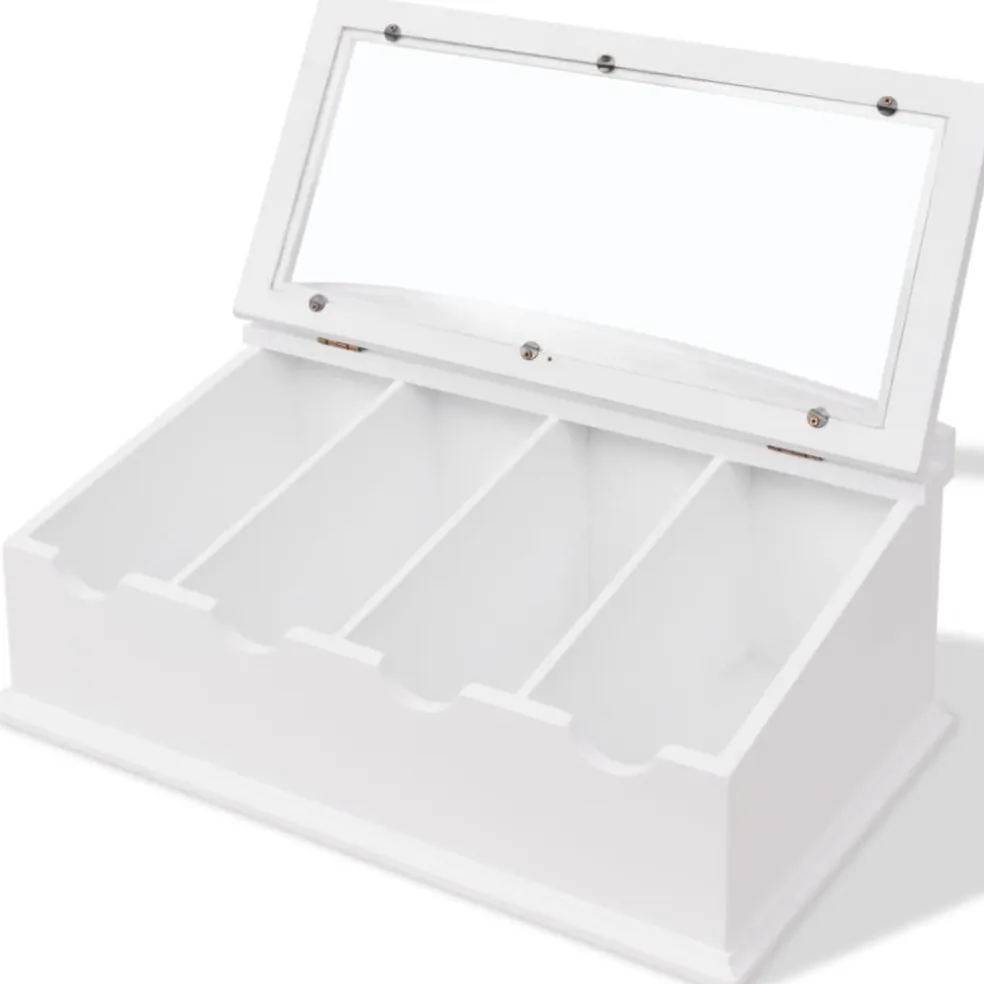 vidaXL Besteklade MDF wit barok stijl