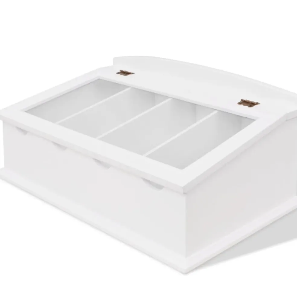 vidaXL Besteklade MDF wit barok stijl