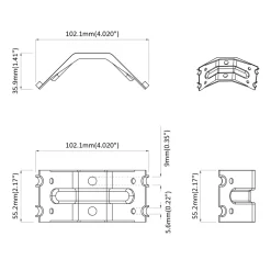 vidaXL Beugel 2 Verzinkt 106 x 55 x 1,5mm Staal