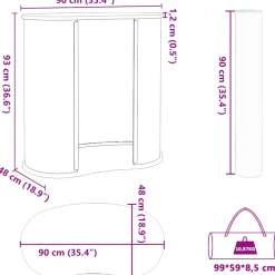 vidaXL Beursbalie inklapbaar 90x48x93 cm bewerkt hout
