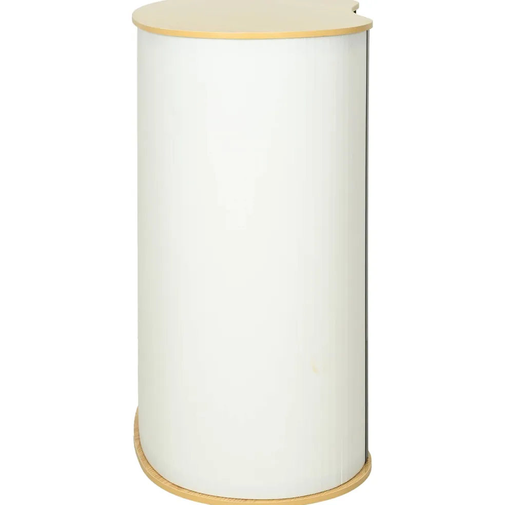 vidaXL Beursbalie Lichtbruin en wit 90 x 48 x 93 cm Bewerkt hout en PP