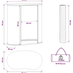 vidaXL Beursbalie Lichtbruin en wit 90 x 48 x 93 cm Bewerkt hout en PP