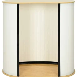 vidaXL Beursbalie Lichtbruin en wit 90 x 48 x 93 cm Bewerkt hout en PP