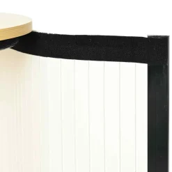 vidaXL Beursbalie Lichtbruin en wit 90 x 48 x 93 cm Bewerkt hout en PP