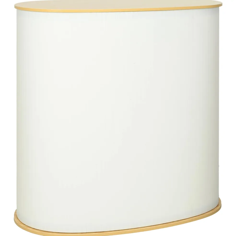 vidaXL Beursbalie Lichtbruin en wit 90 x 48 x 93 cm Bewerkt hout en PP