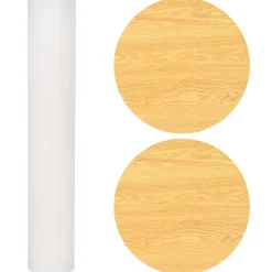 vidaXL Beursbalie Lichtbruin en wit Ø 60 x 93 cm Bewerkt hout en PP
