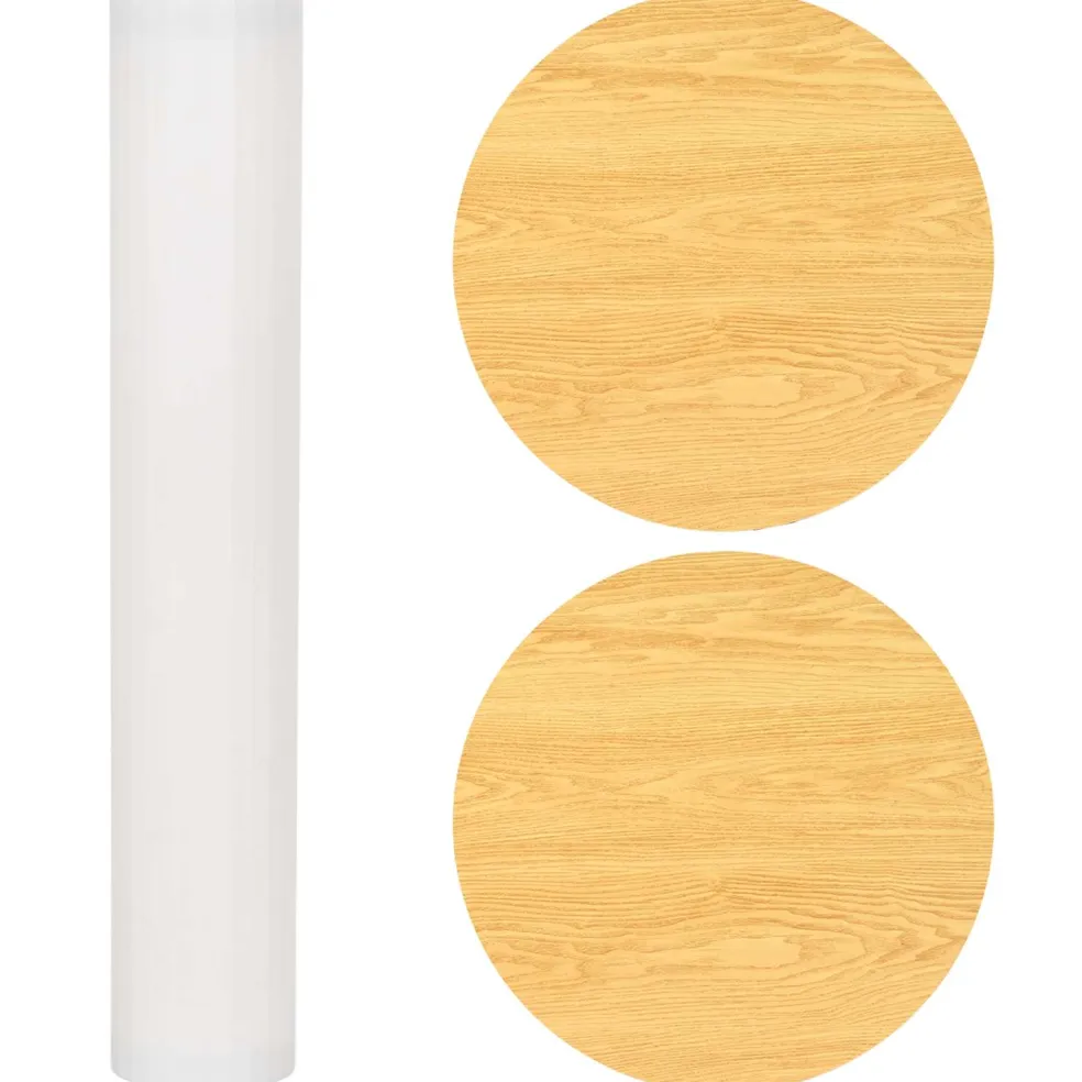 vidaXL Beursbalie Lichtbruin en wit Ø 60 x 93 cm Bewerkt hout en PP