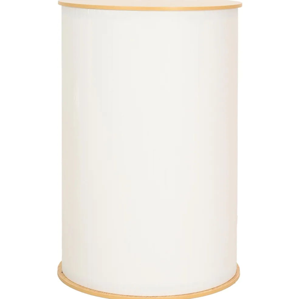 vidaXL Beursbalie Lichtbruin en wit Ø 60 x 93 cm Bewerkt hout en PP