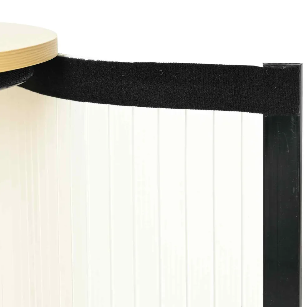 vidaXL Beursbalie Lichtbruin en wit Ø 60 x 93 cm Bewerkt hout en PP