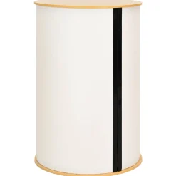 vidaXL Beursbalie Lichtbruin en wit Ø 60 x 93 cm Bewerkt hout en PP