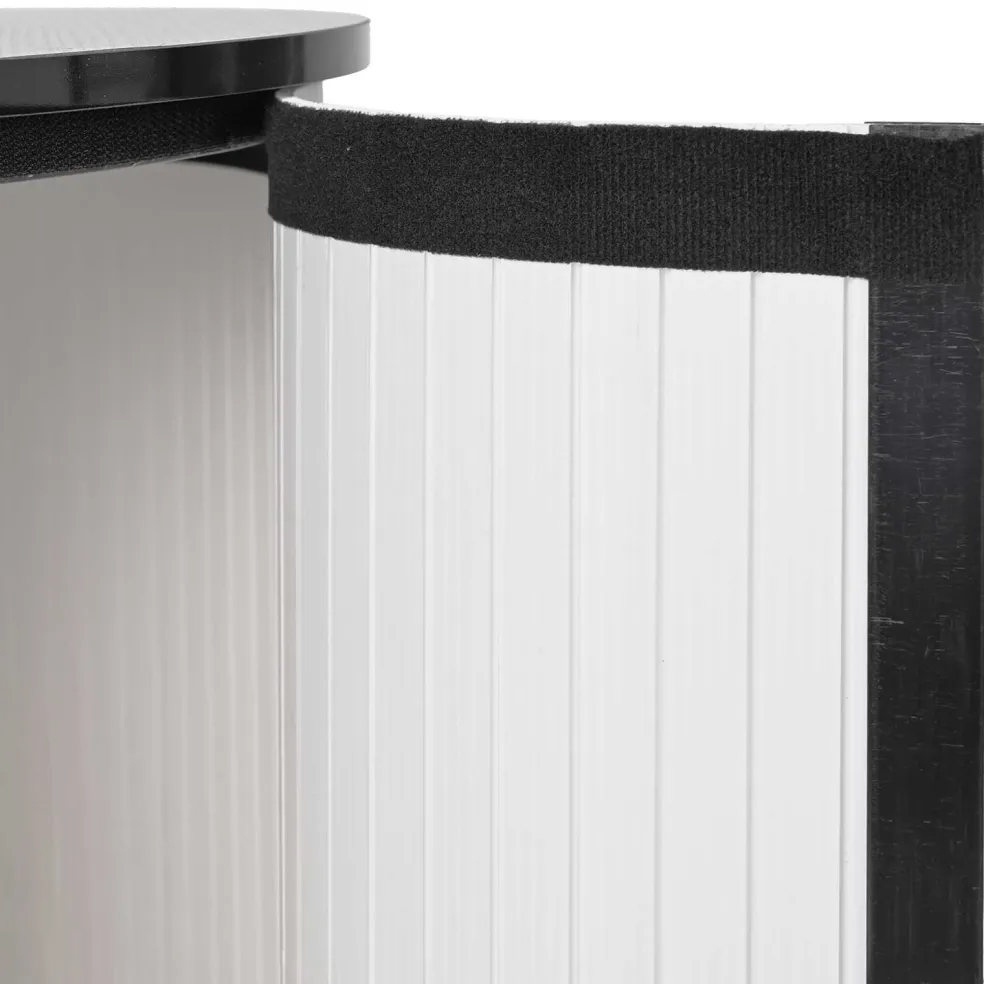 vidaXL Beursbalie Zwart en Wit Ø 60 x 93 cm Bewerkt hout en PP