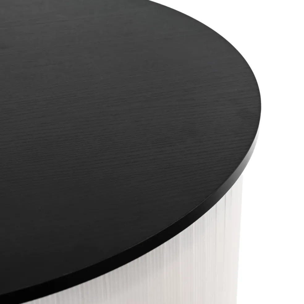 vidaXL Beursbalie Zwart en Wit Ø 60 x 93 cm Bewerkt hout en PP