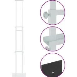 vidaXL Beurs Displays 2 st Wit 30 x 23,5 x 210 cm Staal