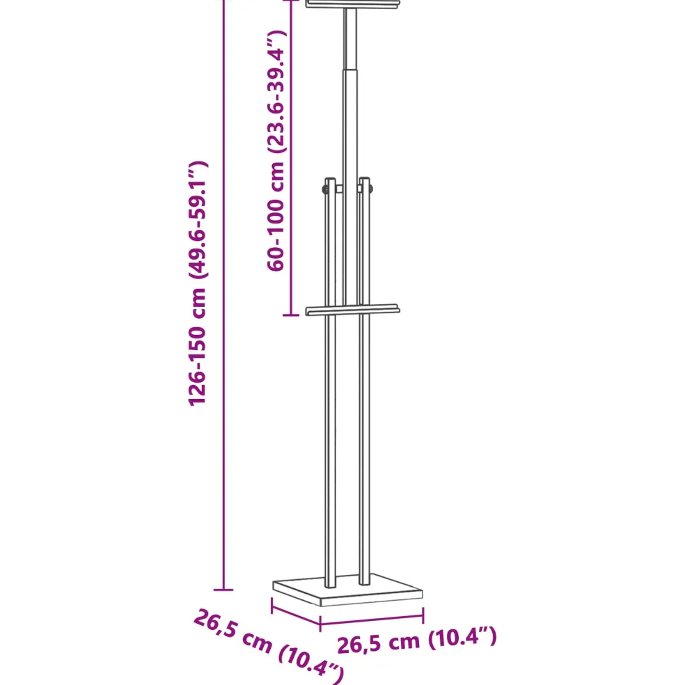 vidaXL Beurs Displays 2 st Zwart 26,5 x 26,5 x 150 cm Staal