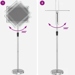 vidaXL Beurs Displays Zilver 30 x 25 x 128 cm Aluminium
